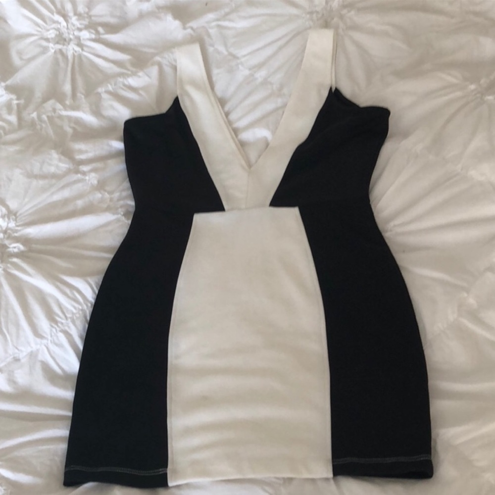 Nasty Gal deep plunge mini dress